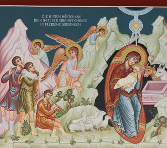Die Wachenden hören die Engel. Und so treffen sich Engel und Menschen an der Krippe Christi, der Himmer und Erde neu vereint. 7-Niederaltaich_0923_m